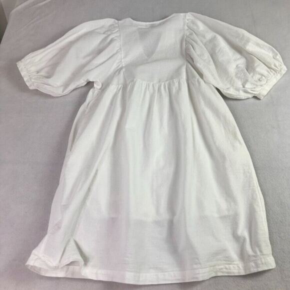 Universal Thread Dress XS White Puff Sleeve Peasant Necktie Cottage Core - Picture 14 of 14